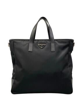 Prada Black Nylon Leather Handbag #339866P14B